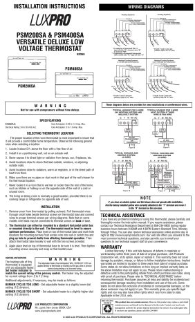 Lux-Products-PSM200SA-Thermostat-User-Manual